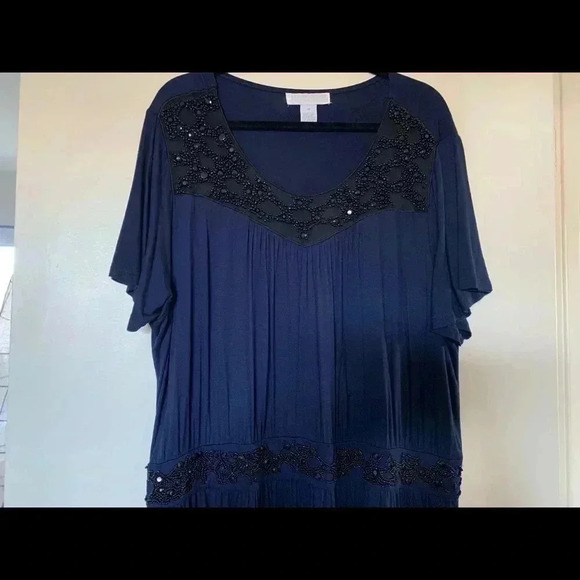 Navy Embellished Dress - Picture 2 of 5